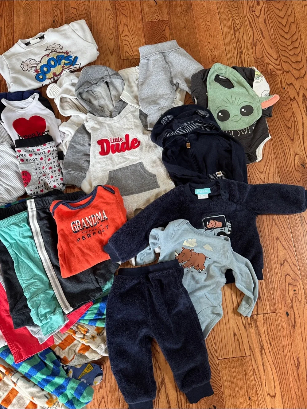30 Piece Baby Boy Clothing Bundle Sizes range from 0-3 Months to 18 months - Picture 3 of 8